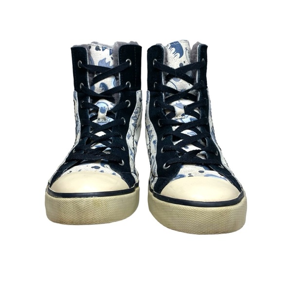 UGG Stellah‎ Claw Graffiti Fur Lined Hightop Sneakers Short Boots Womens 8 DISC - Picture 7 of 14